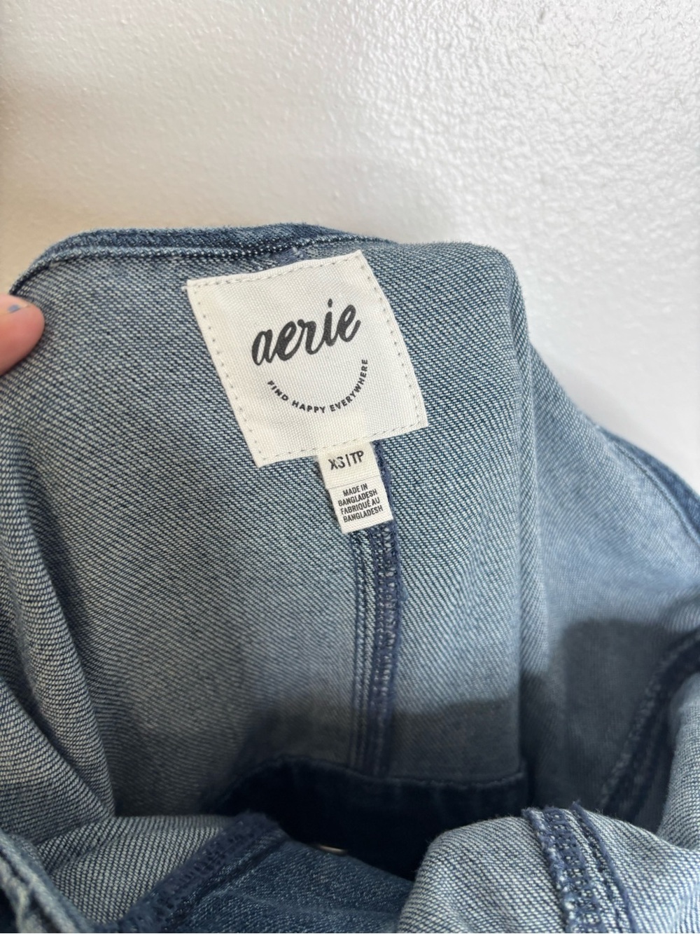 Aerie Denim Kick Flare Blue Denim Overalls Size XS - Picture 7 of 11